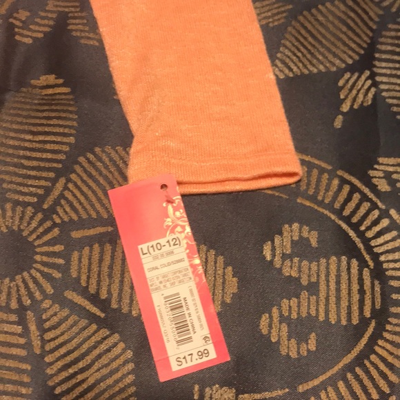 Coral long sleeve swing dress for girls - Picture 2 of 3